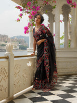 Women's Multicolor Viscose Organza Saree