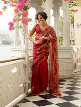 Women's Multicolor Organza Saree