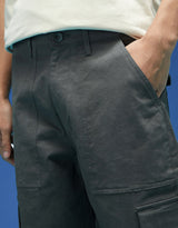 Men's Grey Casual Baggy Fit Solid Cargo