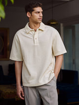Men's White Casual Regular Fit Solid Half Sleeves Polo Tshirt