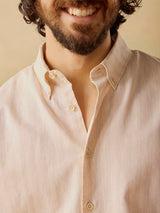 Men's Beige Casual Relaxed Fit Striped Full Sleeves Shirt