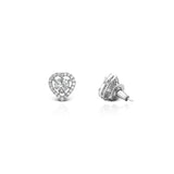 Women's Zirconia Halo Heart Stud Earrings