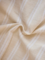 Men's Beige Casual Relaxed Fit Striped Half Sleeves Shirt