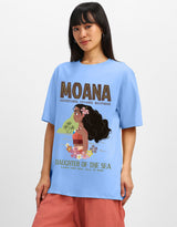 Women's Blue Casual Printed Oversized Half Sleeves Tshirt