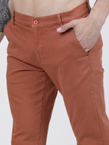 Men's Slim Fit Solid Mid Rise Chinos