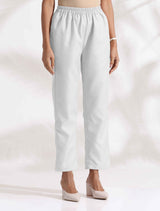 Women's White Cotton Blend Kurta Co-ord Set