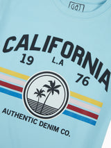 Boys Blue Casual Relaxed Fit Printed Half Sleeves Tshirt