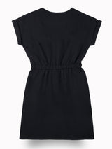 Girls Black Casual Relaxed Fit Solid Sleeveless Dress