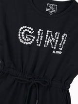 Girls Black Casual Relaxed Fit Solid Sleeveless Dress