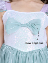 Girls Teal Sea Goddess Shimmer Dress