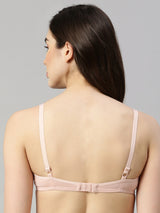 Women's Beige Tshirt Self Design Bra