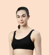 Women's Black Every Day Solid Bra
