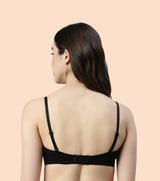 Women's Black Party Solid Bra