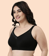Women's Black Sports Solid Bra