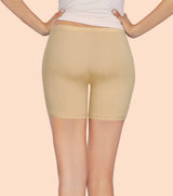 Women's Beige Outdoor Slim Fit Solid Shorts