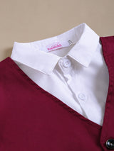 Boys Red Bow Applique Half Sleeves Shirt & Shorts