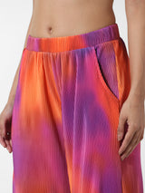 Women's Red Knitted Casual Solid Regular Fit Pant