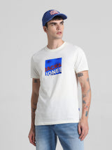Men's White Casual Slim Fit Half Sleeves Tshirt