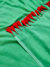 Women's Green Mul Cotton Saree