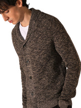 Men's Brown Casual Regular Fit Full Sleeves Cardigan