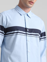 Men's Blue Casual Slim Fit Full Sleeves Shirt