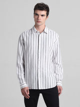 Men's White Casual Regular Fit Full Sleeves Shirt