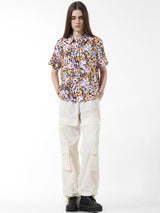 Women's Purple Woven Casual Printed Regular Fit Half Sleeves Shirt