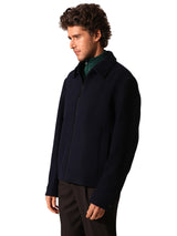 Men's Blue Casual Regular Fit Solid Full Sleeves Jacket