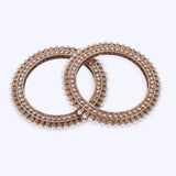 Women's Pretty Glimmery Round Shape Gold Plated Brown Stone Bangles - Set of 2