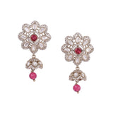 Women's and Girls Classy Flower Design Gold Plated Dangle Earring
