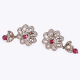 Women's and Girls Classy Flower Design Gold Plated Dangle Earring