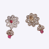 Women's and Girls Classy Flower Design Gold Plated Dangle Earring