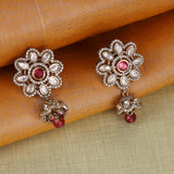Women's and Girls Classy Flower Design Gold Plated Dangle Earring