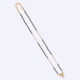 Women's Traditional Admirable Butterfly and Heart Shape Gold Plated Black Beaded Adjustable Chain Mangalsutra