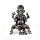 Lord Ganesha Silver Gold Plated Idol Murti Home and Office Decorative Gifting