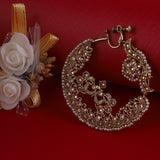 Women's Traditional Peacock and Flower Shape Gold Plated Nose Ring (Nathiya)