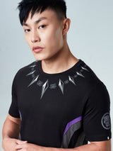 Men's Black Round Neck Drop Cut Tshirt