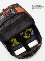 Unisex Multicolor Printed Polyester Backpack 25L
