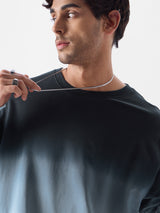 Men's Blue Casual Solid Oversized Fit Full Sleeves Tshirt
