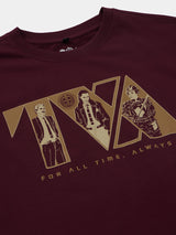 Men's Maroon Round Neck Oversized Tshirt