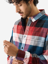 Men's Multicolor Casual Checkered Oversized Fit Full Sleeves Shirt