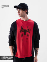 Men's Red Round Neck Oversized Full Sleeve Tshirt
