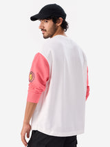 Men's White Round Neck Oversized Full Sleeve Tshirt