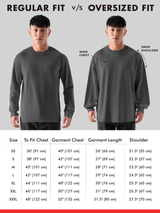 Men's White Solid Round Neck Oversized Full Sleeve Tshirt
