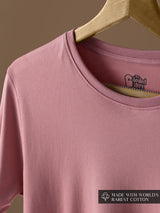 Men's Pink Casual Solid Regular Fit Half Sleeves Tshirt