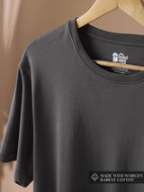 Men's Grey Casual Solid Regular Fit Half Sleeves Tshirt