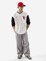 Men's White V-Neck Oversized Full Sleeve Tshirt