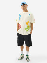 Men's White Round Neck Oversized Tshirt