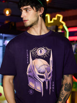 Men's Navy Round Neck Oversized Tshirt
