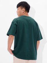 Men's Green Round Neck Oversized Tshirt